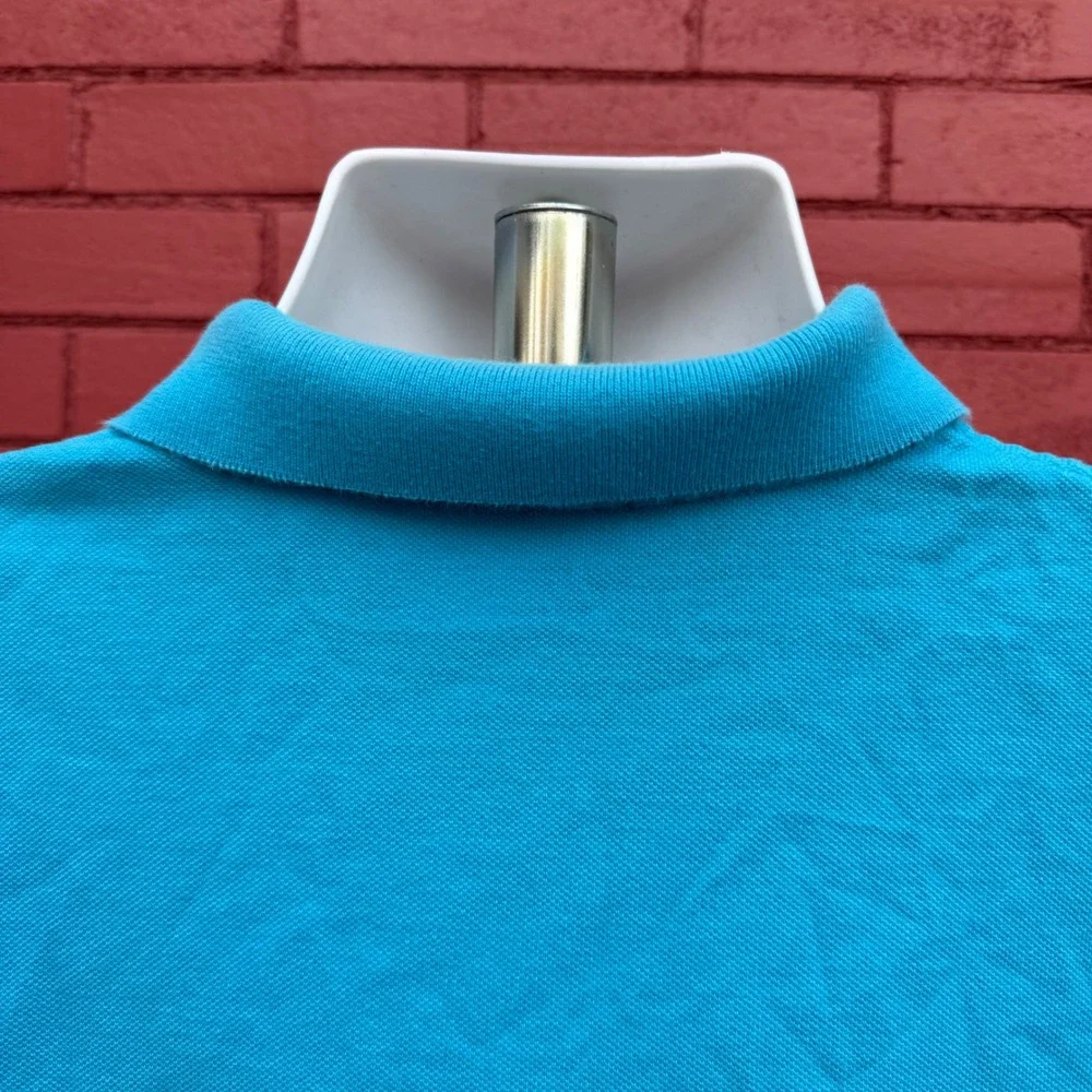 Ralph Lauren Polo Shirt Mens XXL Aqua Blue‎ Red Pony Logo Short Sleeve Cotton